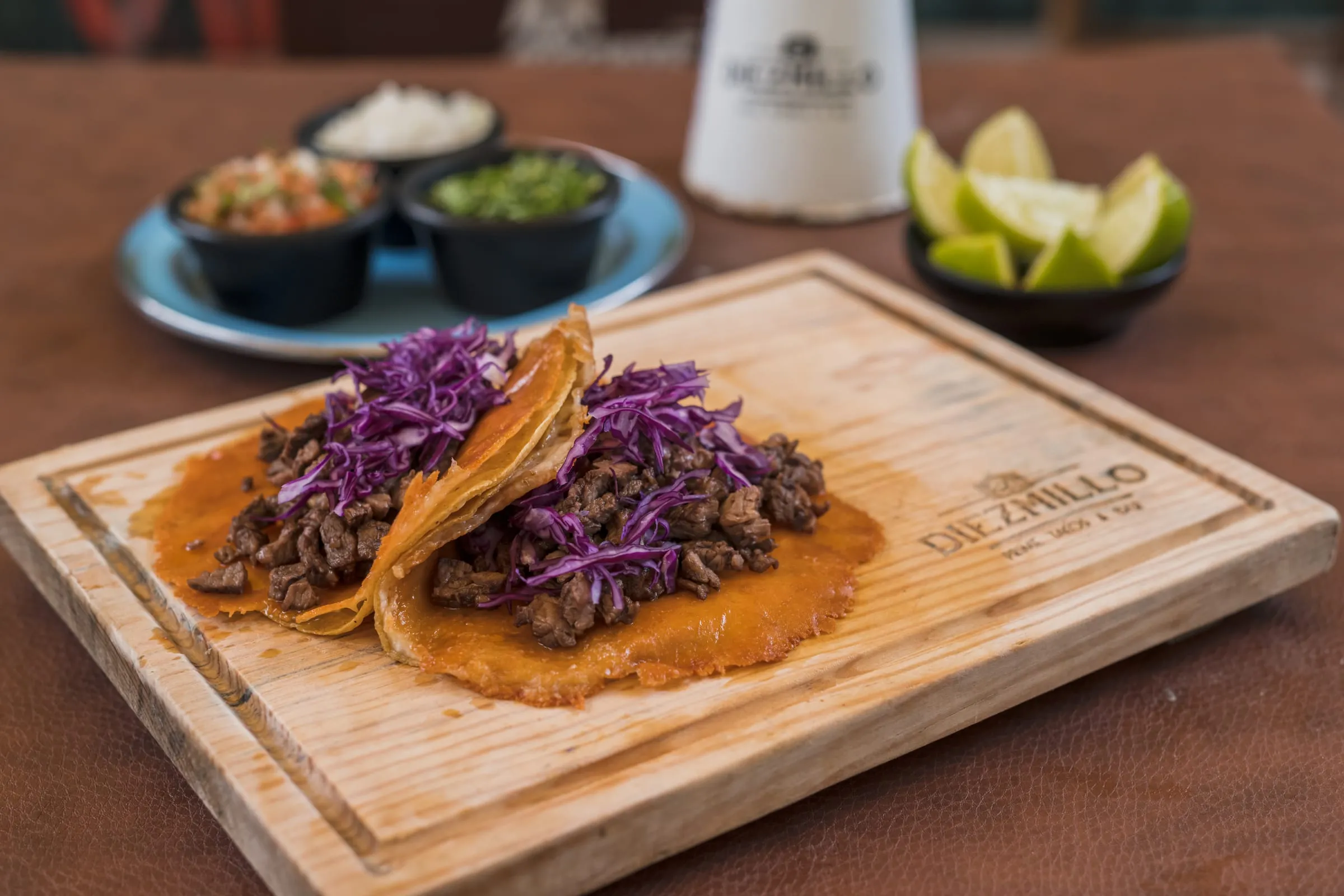 Professional food photography for a restaurant menu in Cancún