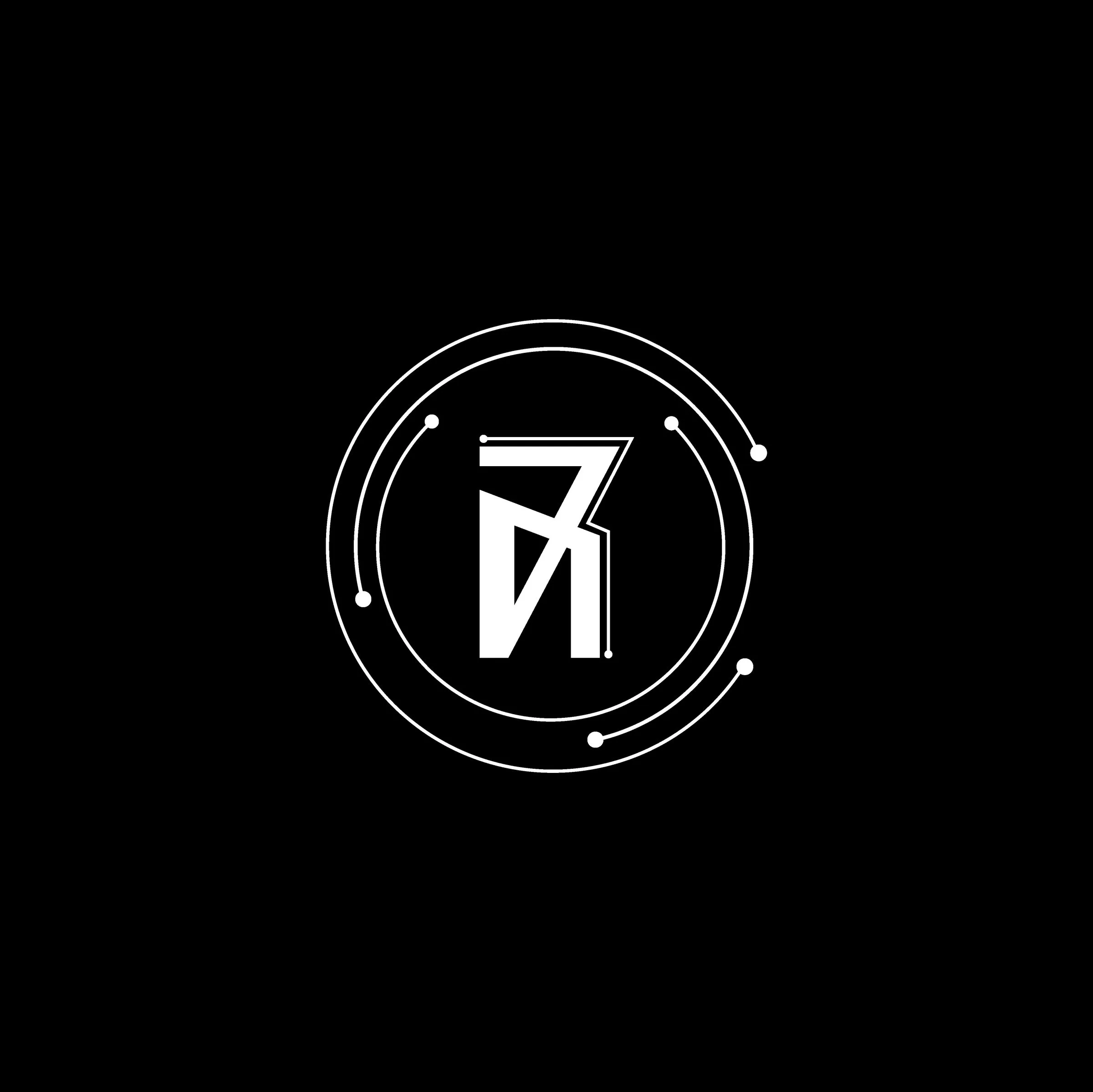 Circular monogram icon for Roma Capital in white on a black background, without the wordmark.